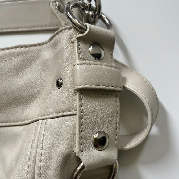 Coach Zoe Hobo Ivory/Pearl Leather Bag With Silver Hardware - F14707 - Picture 5 of 7